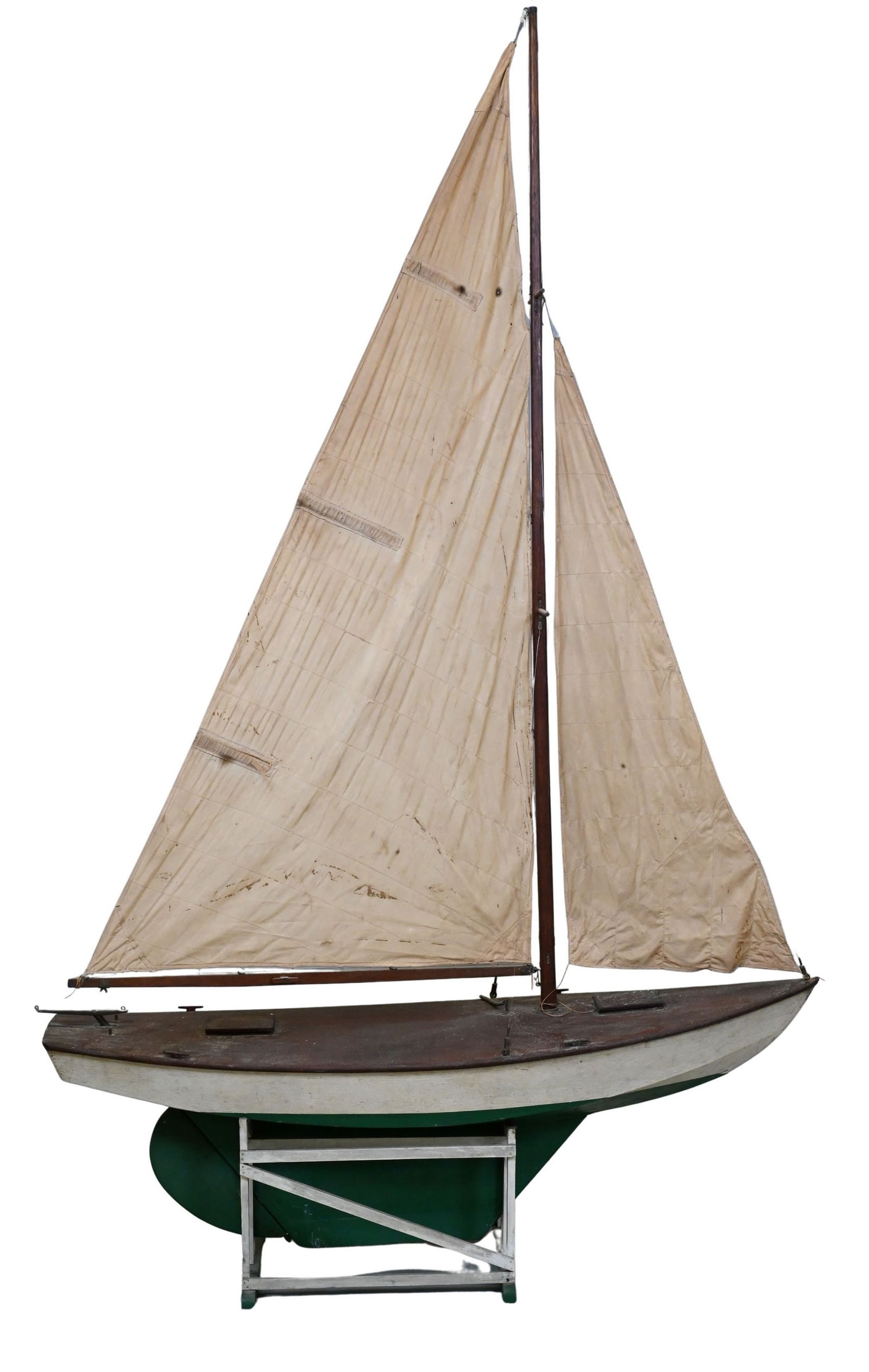 Large Wooden Pond Sailboat (1 of 5)