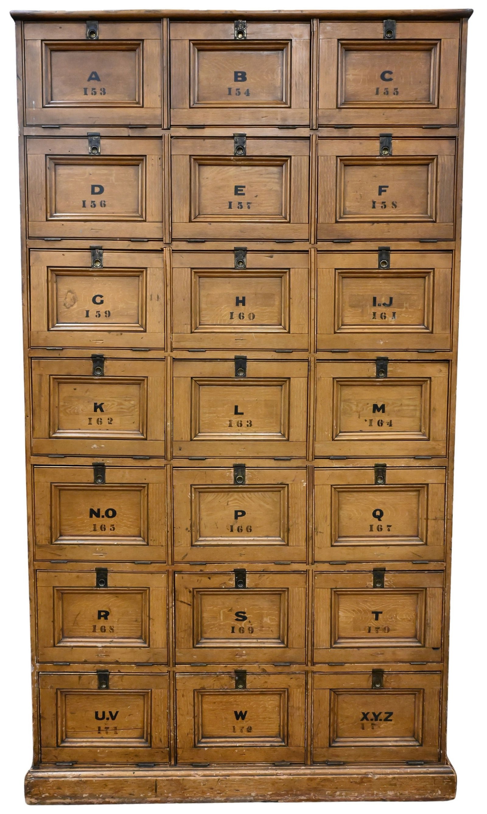 Grain Painted Campaign Style Wood Solicitor's Filing Cabinet (1 of 8)