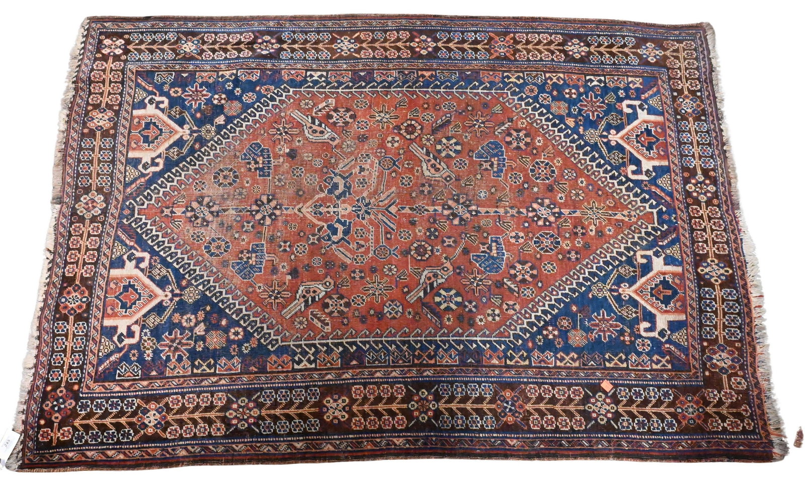 Oriental Throw Rug: Oriental Throw Rug 3' 6" x 5' 5" Provenance: Property from the Estate of E.T. Krolikowski, III of Laurel Beach in Milford, Connecticut