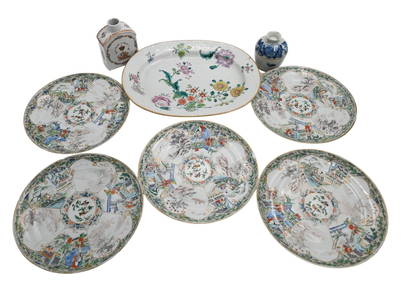 Eight Piece Chinese Porcelain Grouping (1 of 9)