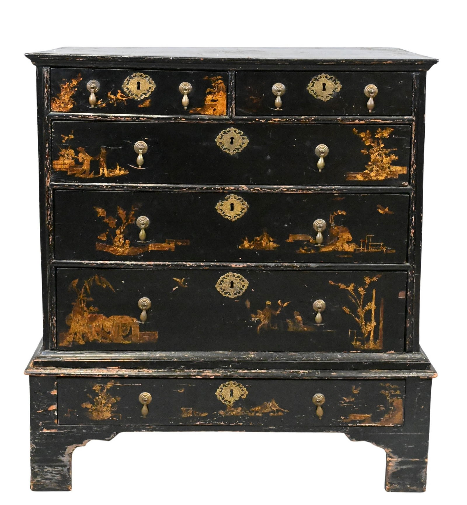 Queen Anne Chinoiserie Decorated Chest on Frame (1 of 7)