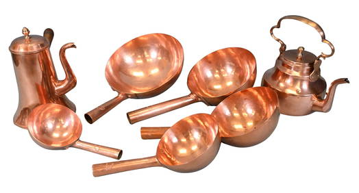 Group of Seven Antique Copper Pieces (1 of 8)