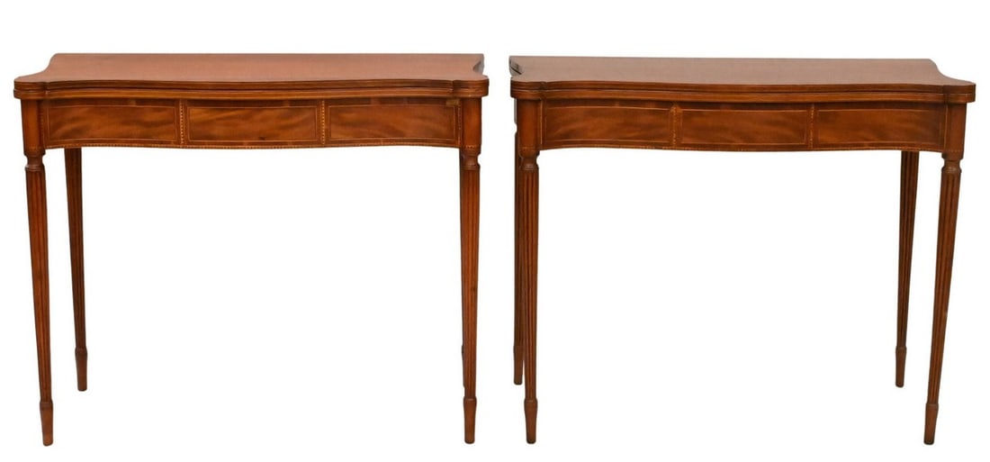 Pair of Federal Mahogany Games Tables (1 of 6)