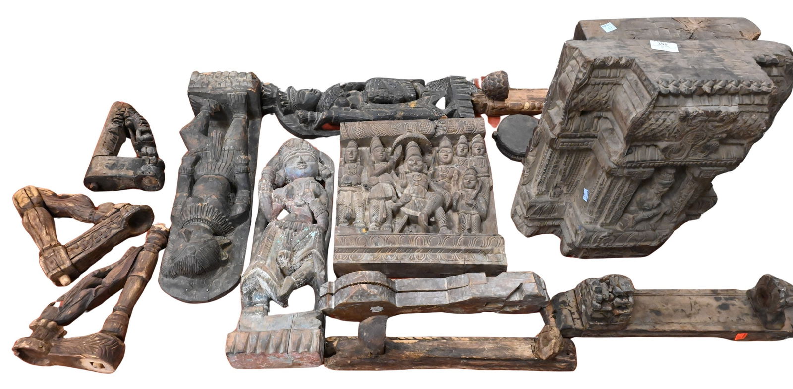 14 Piece East Asian Carved Temple Fragments (1 of 8)