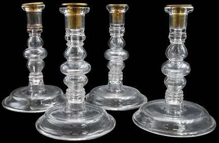Set of Four Crystal Candlesticks (1 of 9)