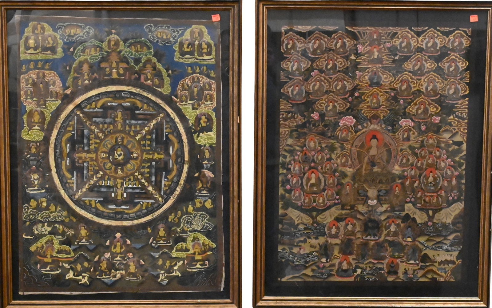 Set of Five Tibetan Mandala Thangkas (1 of 7)