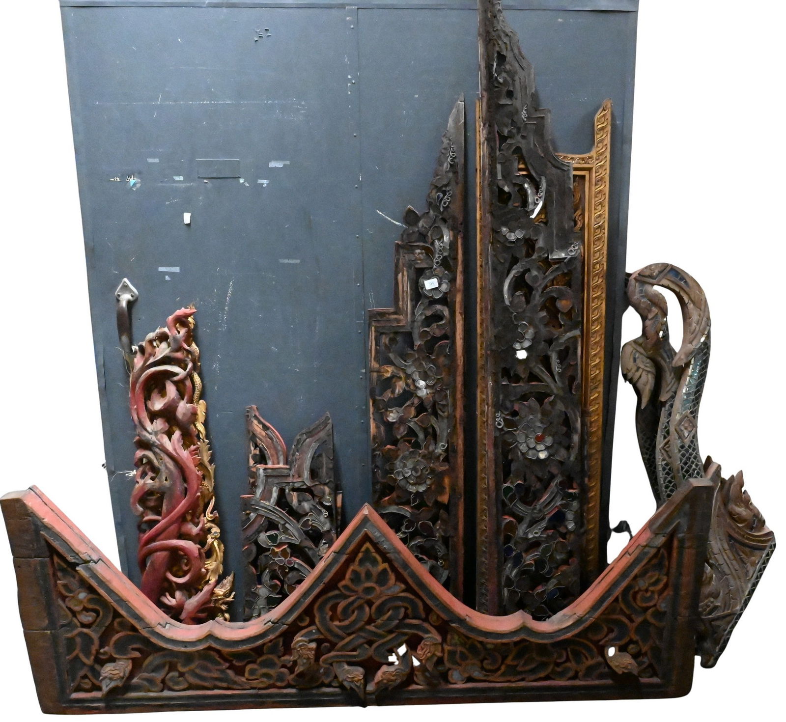 Group of Large East Asian Architectural Temple Carvings (1 of 6)