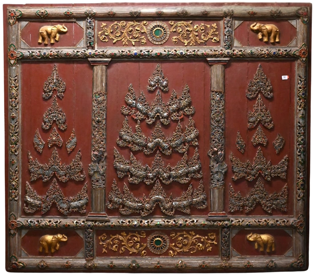 Large Tibetan Carved Temple Panel (1 of 7)