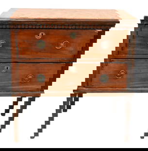 Italian Neoclassical Commode having Rouge Marble Top: Italian Neoclassical Commode having Rouge Marble Top late 18th to early 19th century, chip to drawer upper right height 30 1/2 inches, top 16" x 29 1/2" Provenance: The Estate of John L. Hughes