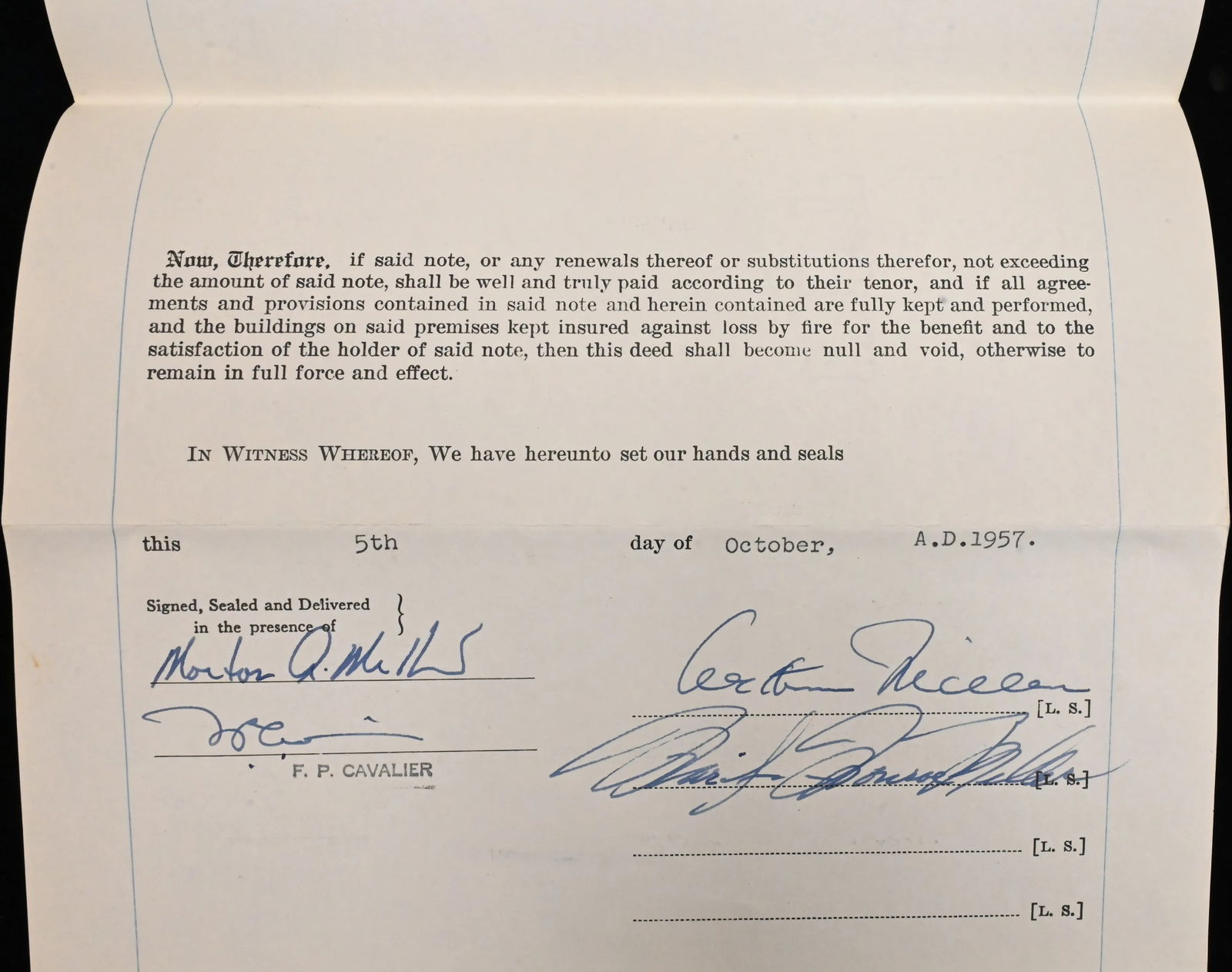 Mortgage Deeds Both Signed by Marilyn Monroe Miller in 1957 (1 of 11)
