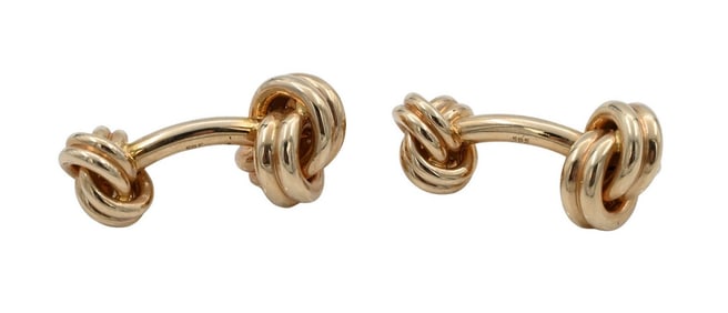 14K Tiffany and Company Knot Cufflinks