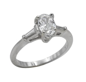 14K White Gold and Diamond Engagement Ring