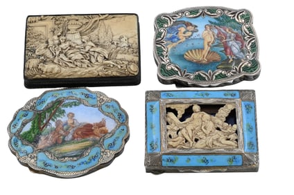 Four Continental Silver Boxes