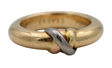 18K Cartier Tri-Color "X" Gold Ring