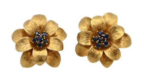 Pair of 18K Yellow Gold Tiffany and Company Earrings