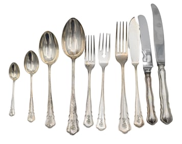 88 Piece 800 German Silver Flatware Set