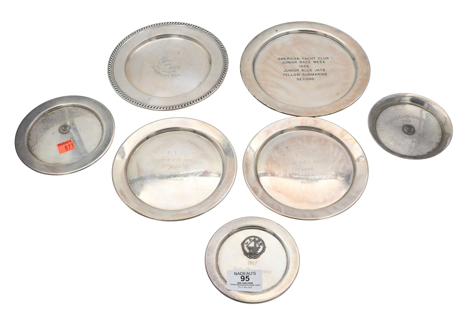 Seven Sterling Silver Round Trays (1 of 6)
