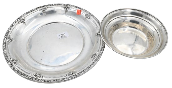 Two Sterling Silver Circular Trays