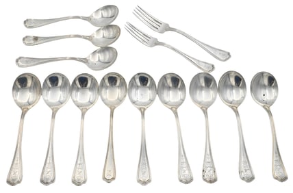 Partial Reed and Barton Sterling Silver Set in Hepplewhite Pattern