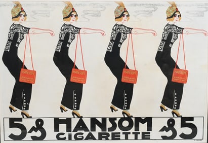 Art Deco Handom Cigarette Advertisement