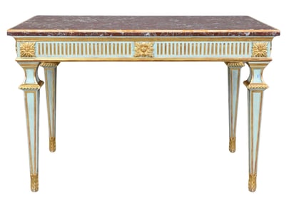Italian Neoclassical Style Console Table having Rouge Marble Top
