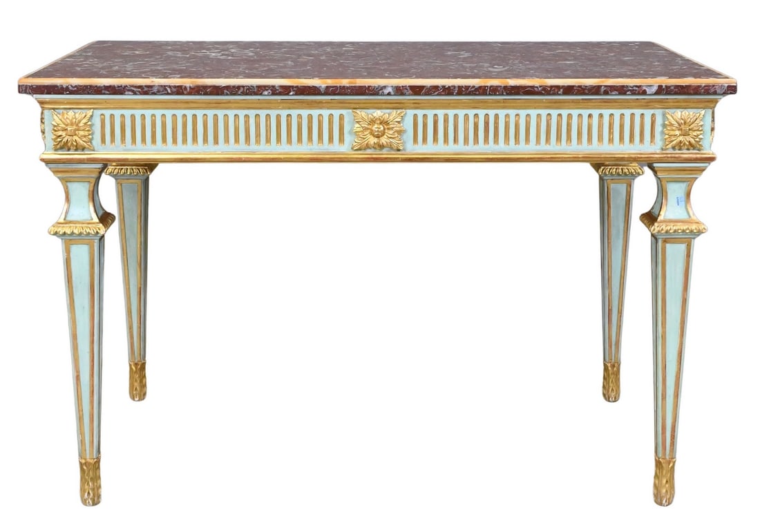 Italian Neoclassical Style Console Table having Rouge Marble Top (1 of 5)