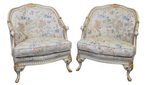 Pair Meroni Francesco For Angelo Cappellini "Degas" Louis XVI Style Bergeres