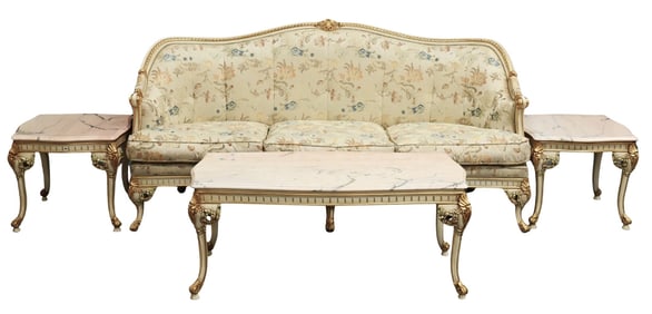 Four Piece Meroni Francesco For Angelo Cappellini "Degas" Louis XVI Style Living Room Set