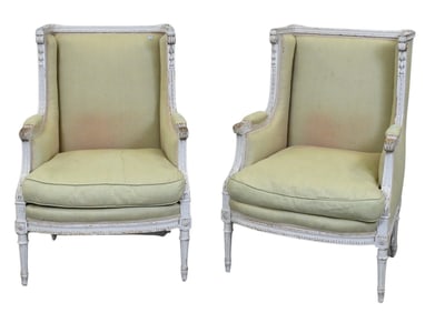 Pair of Louis XVI Style Bergeres