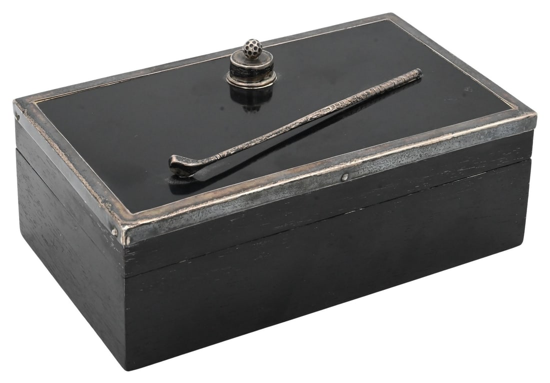 Golf Motif Box having Sterling Silver Banding (1 of 4)