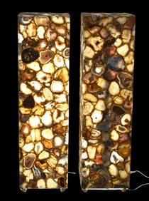 Pair of Agate Pedestal Floor Pedestals