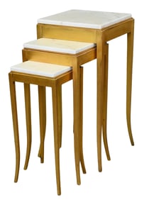 Barbara Barry for Baker Furniture Marble Top Nesting Tables