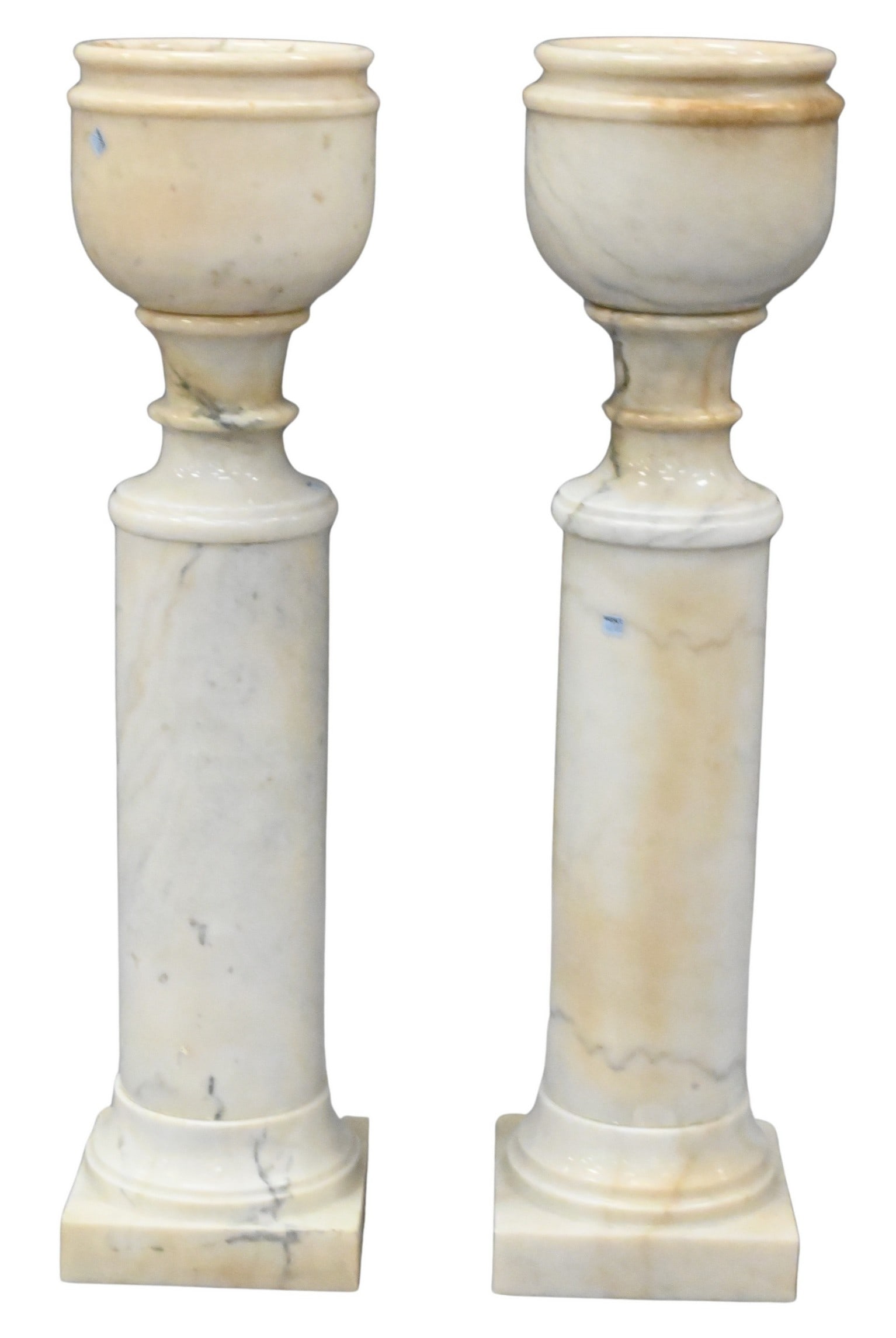 Pair of Marble Pedestal Jardinieres (1 of 6)