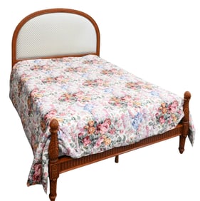 Custom Louis XVI Style Queen Size Cherry Bed by Julia Gray Interiors