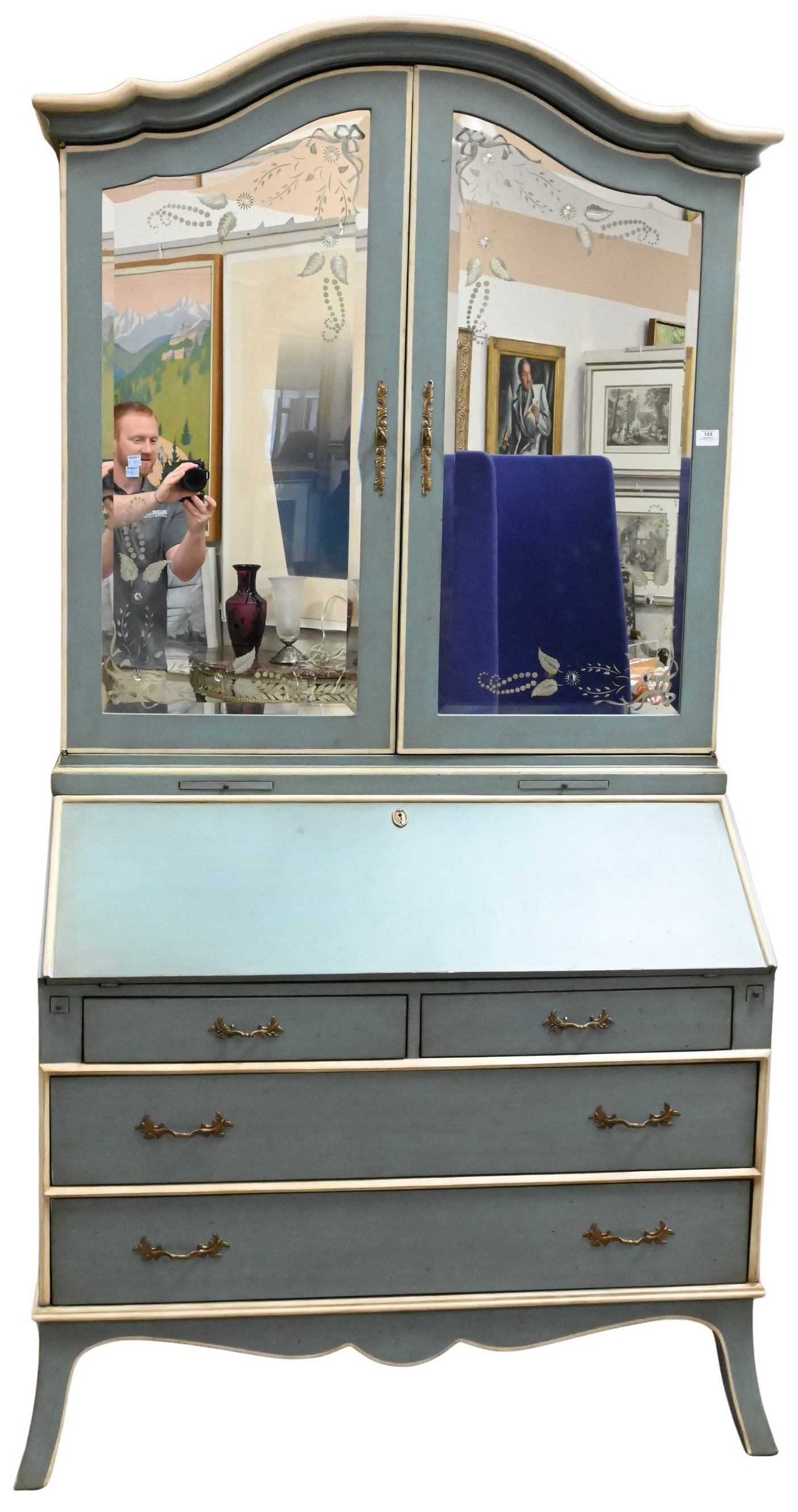 Louis XV Style Painted Secretary Desk (1 of 6)