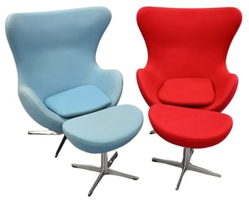 Pair of Egg Chairs After Arne Jacobsen