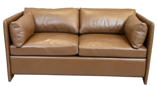 Avery Boardman Leather Upholstered Loveseat