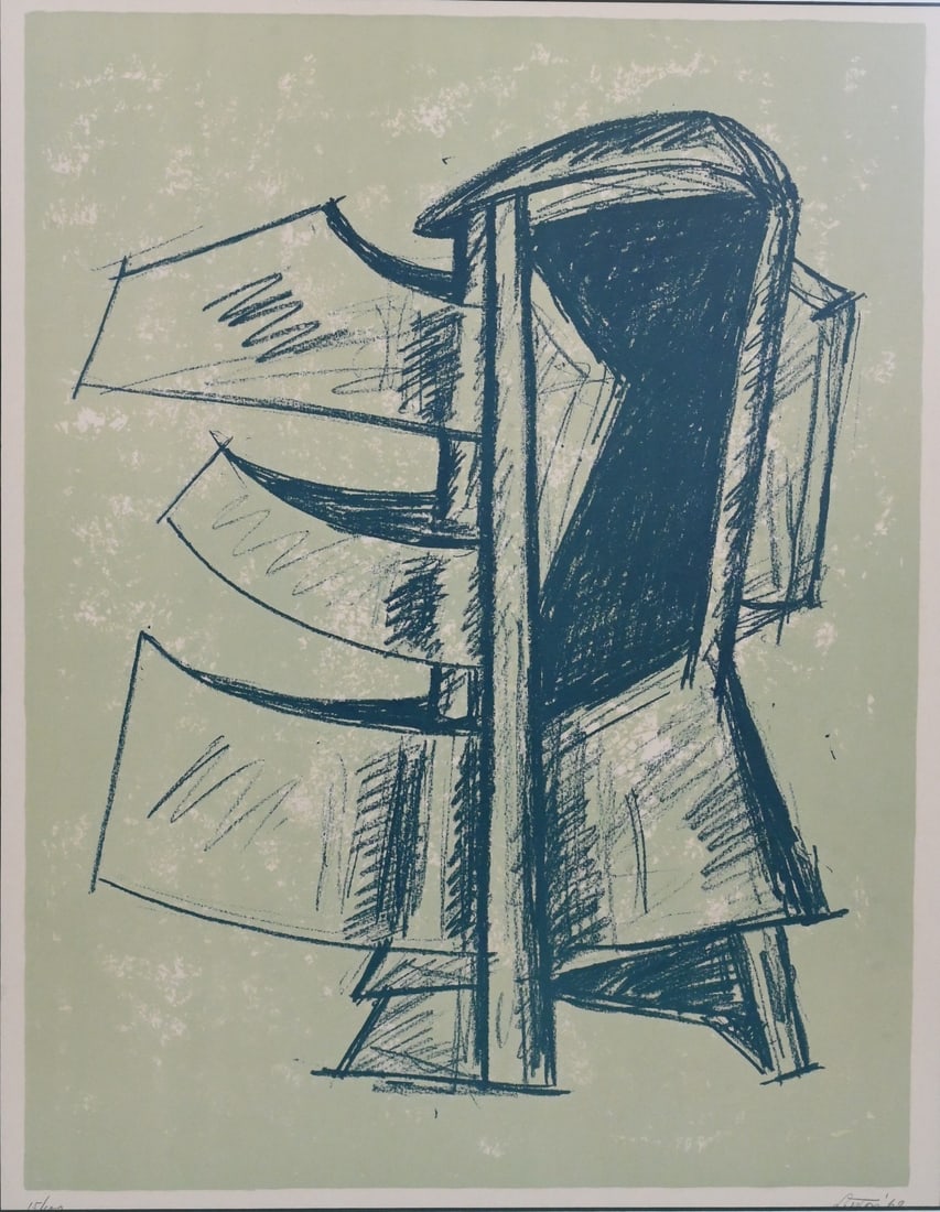 Seymour Lipton (American 1903-1986): Seymour Lipton (American 1903-1986) "Study for Sculpture II" 1969 Serigraph, edition 15/100 Signed and dated lower right Lipton '69 23 x 18
