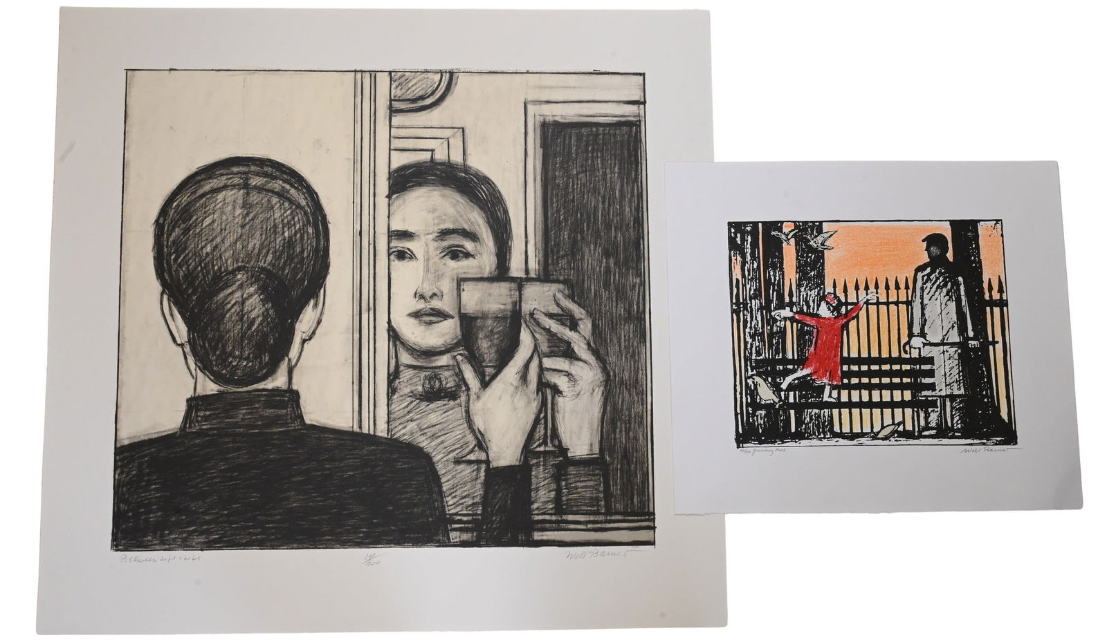 Two: Will Barnet (American 1911-2012): Two: Will Barnet (American 1911-2012) "Between Life and Life" circa 1998 Lithograph, edition 141/200 Pencil signed lower right Will Barnet 28" x 29 1/2" "Gramercy Park" Lithograph, edition 180/200 Sig