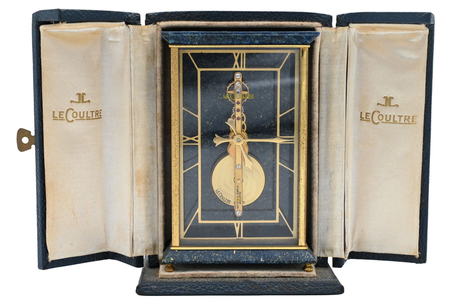 Jaeger Lecoultre Gilt and Lazuli Desk Clock (1 of 9)