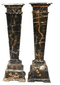 Pair of Large French Empire Style Marble Pedestals (1 of 7)