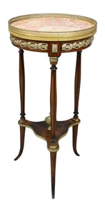 Louis XVI Style Marble Top Pedestal Table
