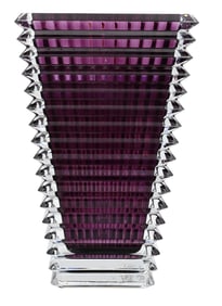 Large Purple Baccarat Rectangular Eye Vase