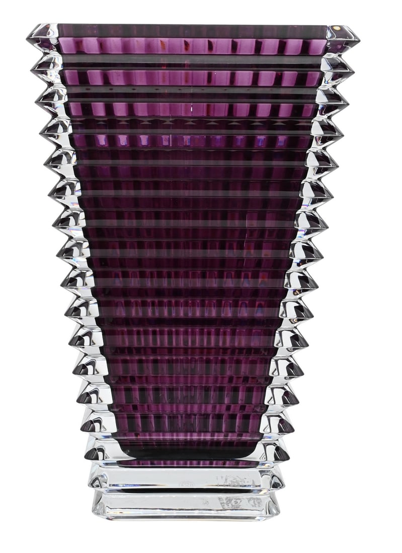 Large Purple Baccarat Rectangular Eye Vase (1 of 5)