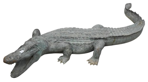 Life Size Cast Bronze Alligator or Crocodile