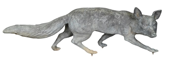 Life Size Cast Bronze Fox