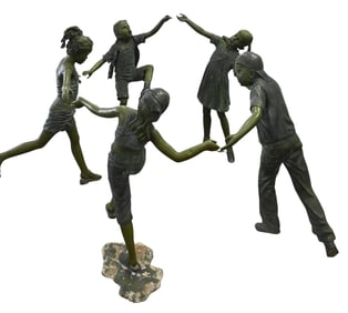 Five: Jim Davidson (American B. 1962) Life Size Bronze Children