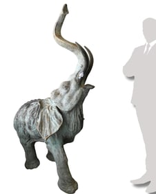 Large Cast Bronze Elephant Calf