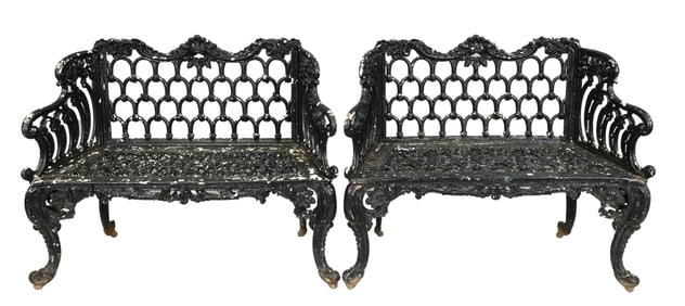 Pair of Victorian Iron Benches
