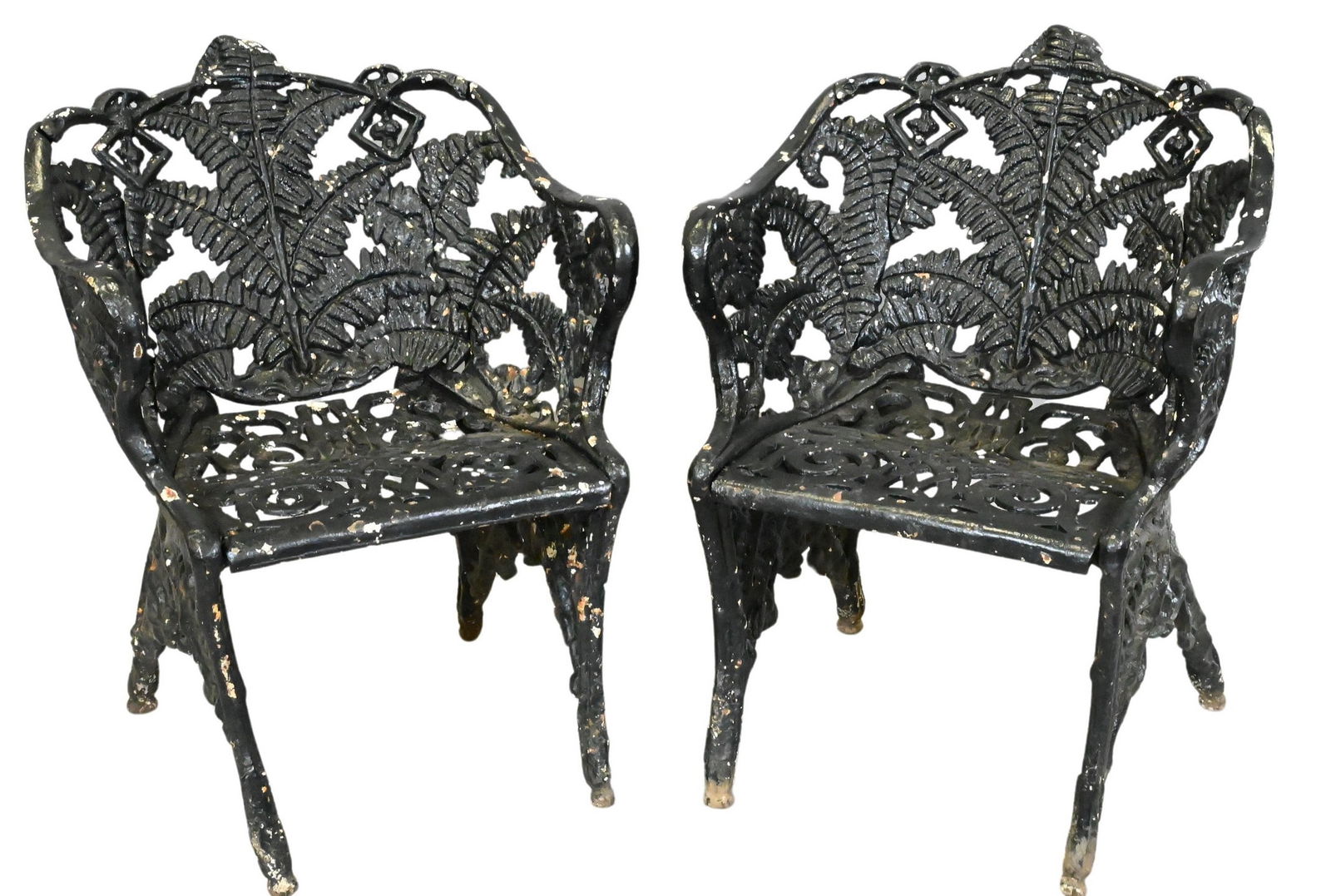 Attributed to J.W. Fiske Cast Iron Fern Chairs (1 of 5)